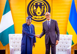President Tinubu with President Kigame in Kigali Rwanda