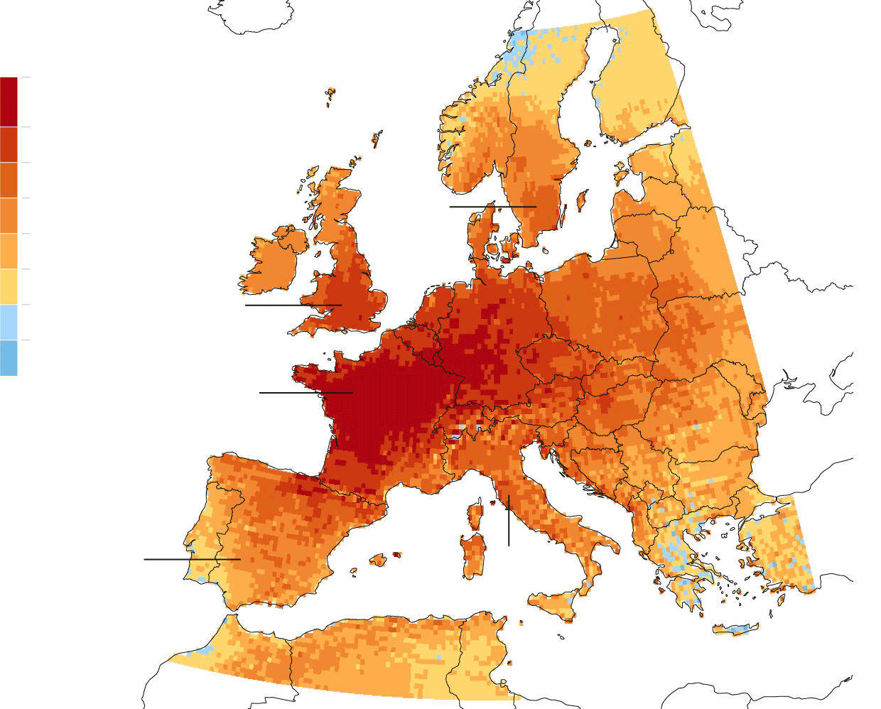 Severe temperature anomalies grip continental Europe. Source: The Guardian