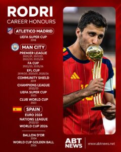 THE ULTIMATE MAESTRO: RODRI COMPLETES FOOTBALL WITH 2026&hellip;