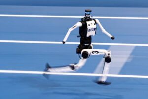 Humanoid robot sprinting at the Beijing Games. Source: The Independent