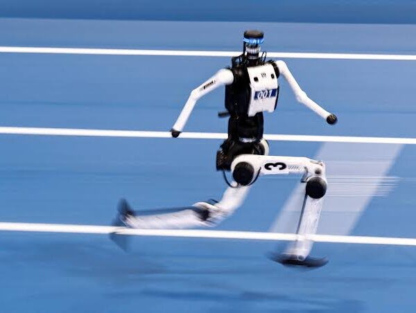 Humanoid robot sprinting at the Beijing Games. Source: The Independent